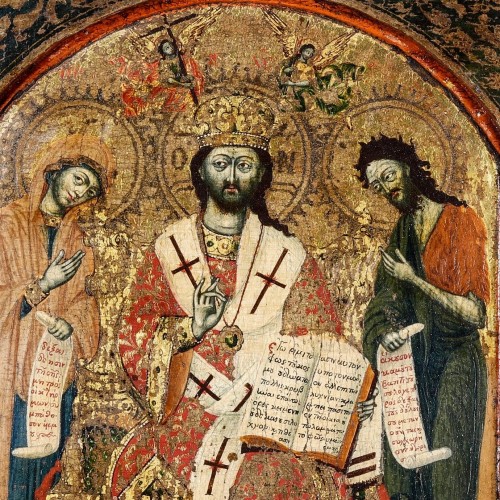 Louis XIII - Greek Triptych depicting the &quot;Deesis&quot; 17th century 